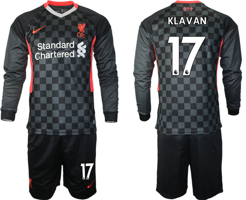 Men 2021 Liverpool away long sleeves #17 soccer jerseys->liverpool jersey->Soccer Club Jersey